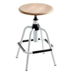 Designbarhocker mit Holzsitz rund - Spring