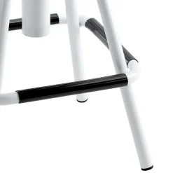 Designbarhocker mit Holzsitz rund - Spring