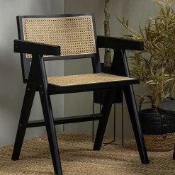 Designer Armlehnenstuhl aus Rattan Wiener Geflecht - Leano