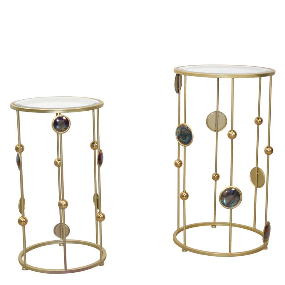 Designer Beistelltisch aus Spiegelglas - Quarzas