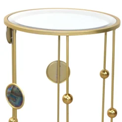 Designer Beistelltisch aus Spiegelglas - Quarzas