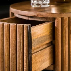 Designer Beistelltisch mit Schublade in Rund - Baina