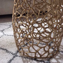 Designer Beistelltische aus Alu in Gold - Parakou (zweiteilig)