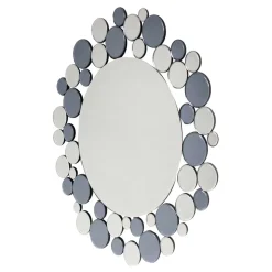 Designer Glasspiegel in Grau & Silber - Martinez