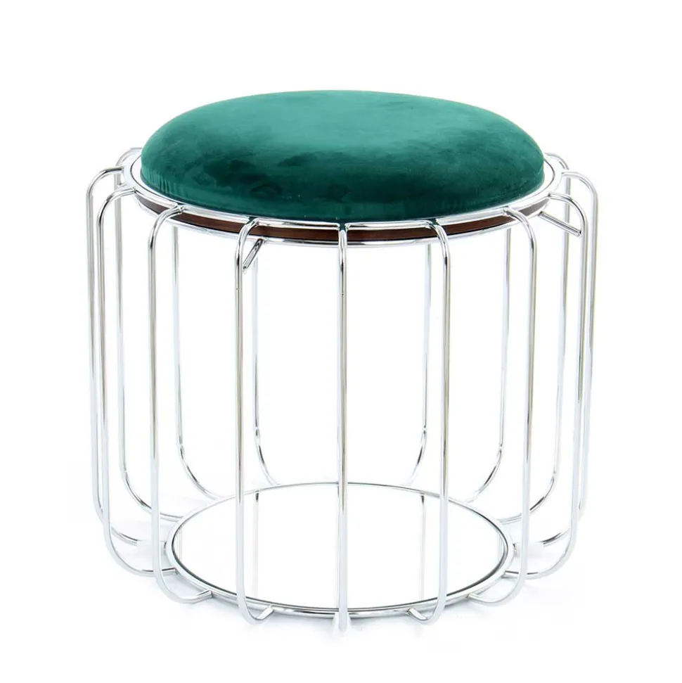 Designer Hocker in Grün Samt - Mundary