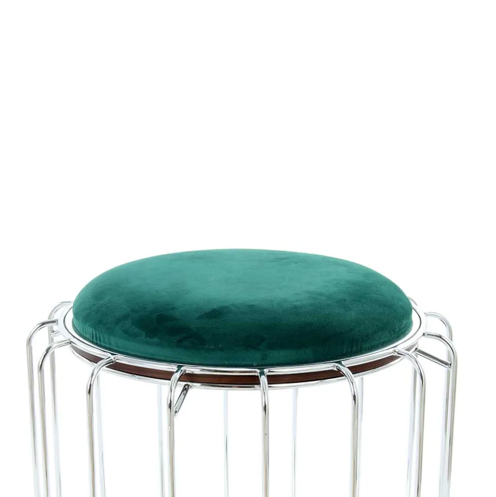 Designer Hocker in Grün Samt - Mundary