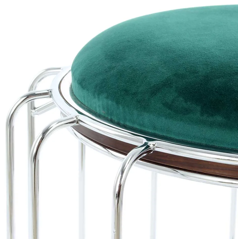 Designer Hocker in Grün Samt - Mundary