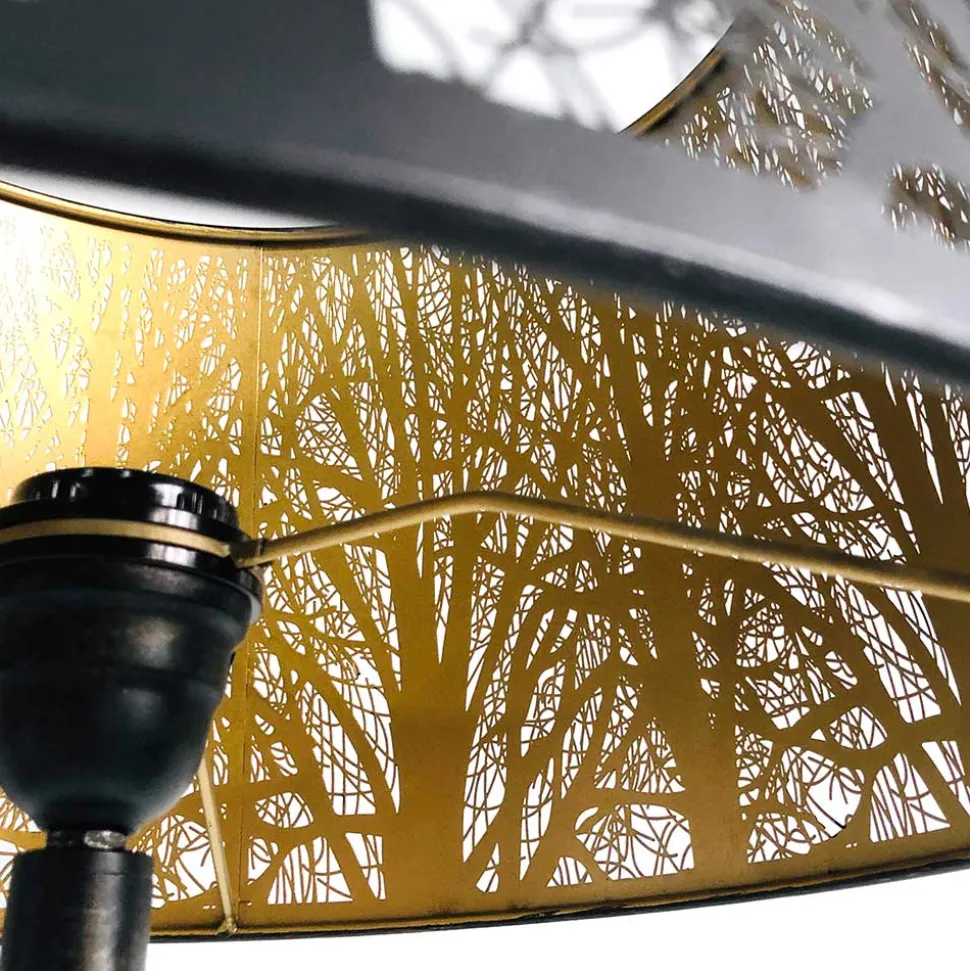 Designer Stehlampe in Schwarz & Messingfarben - Milana