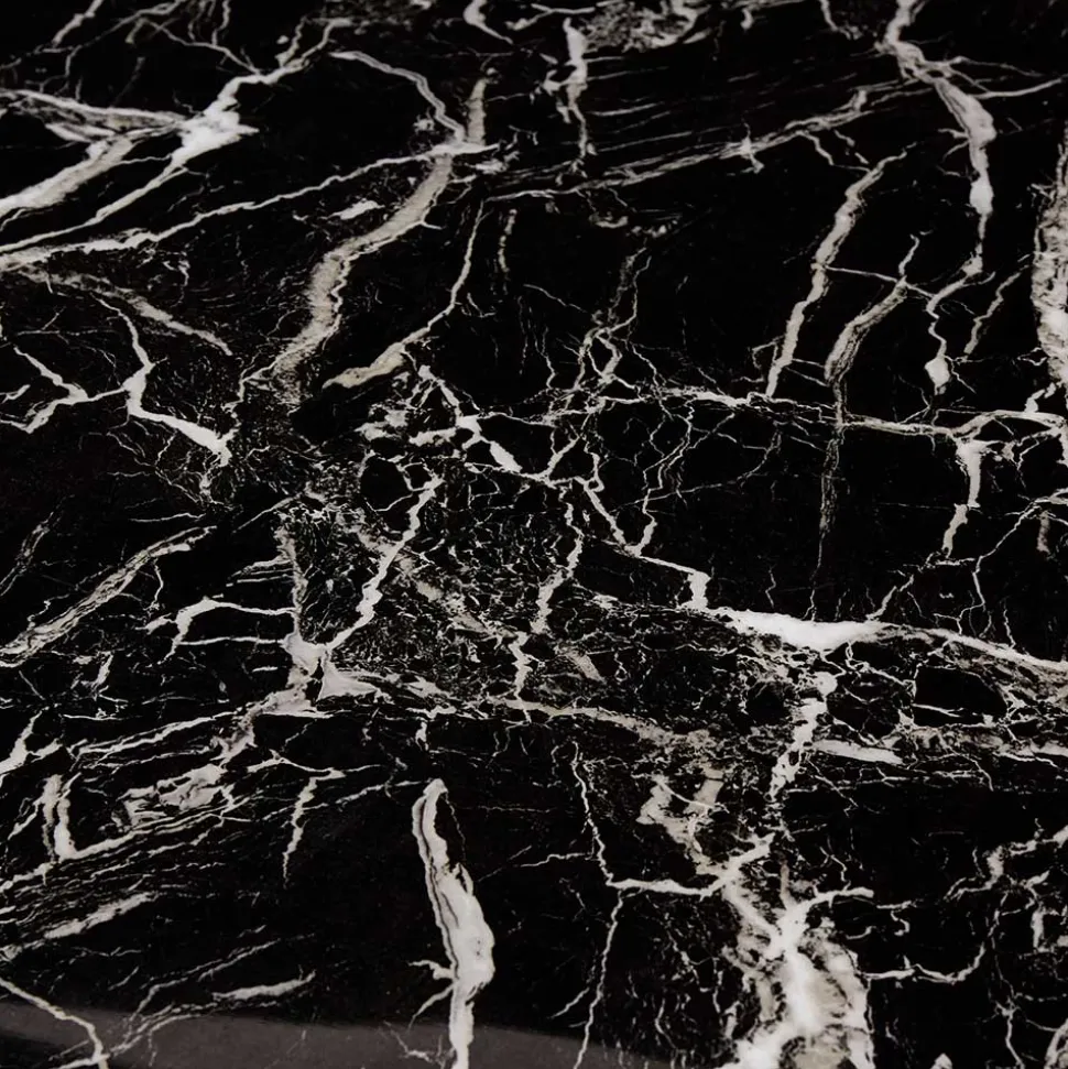 Designer Tisch mit Glasplatte in Marmor Optik - Mooney