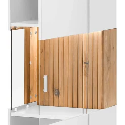 Designer Wohnzimmervitrine in Weiß und Eiche Bianco - Miloris