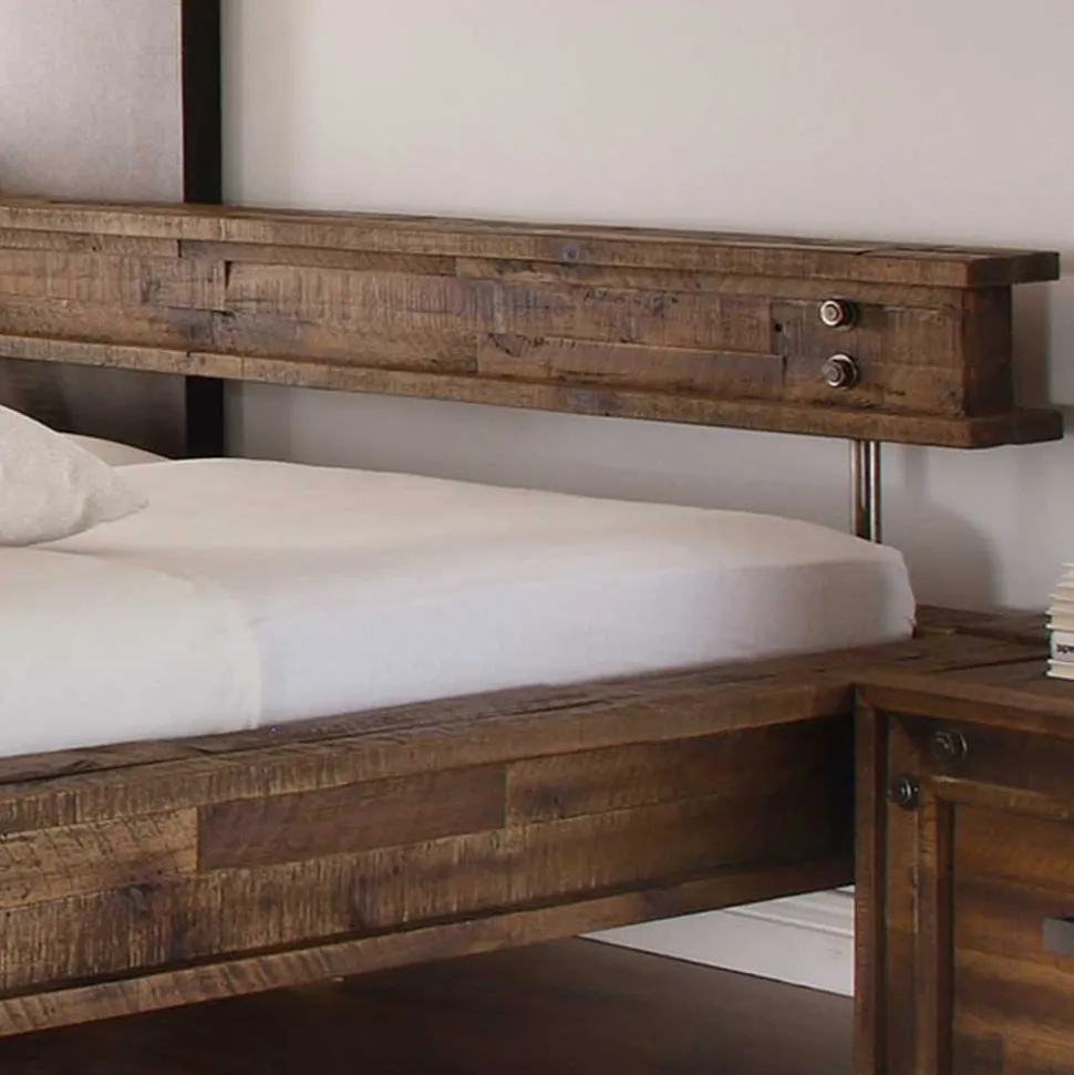 Designerbett Locester in Braun