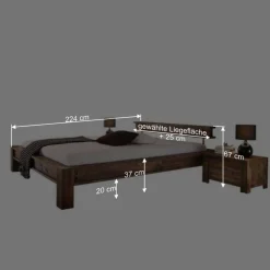 Designerbett Locester in Braun