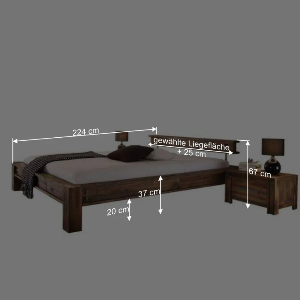 Designerbett Locester in Braun