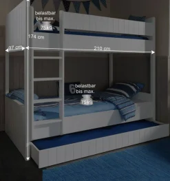 Design-Etagenbett Maggy in Weiß