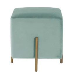 Designhocker in Graugrün Samt - Strong