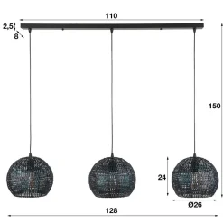 Design-Pendelleuchte mit drei Schirmen - Longos