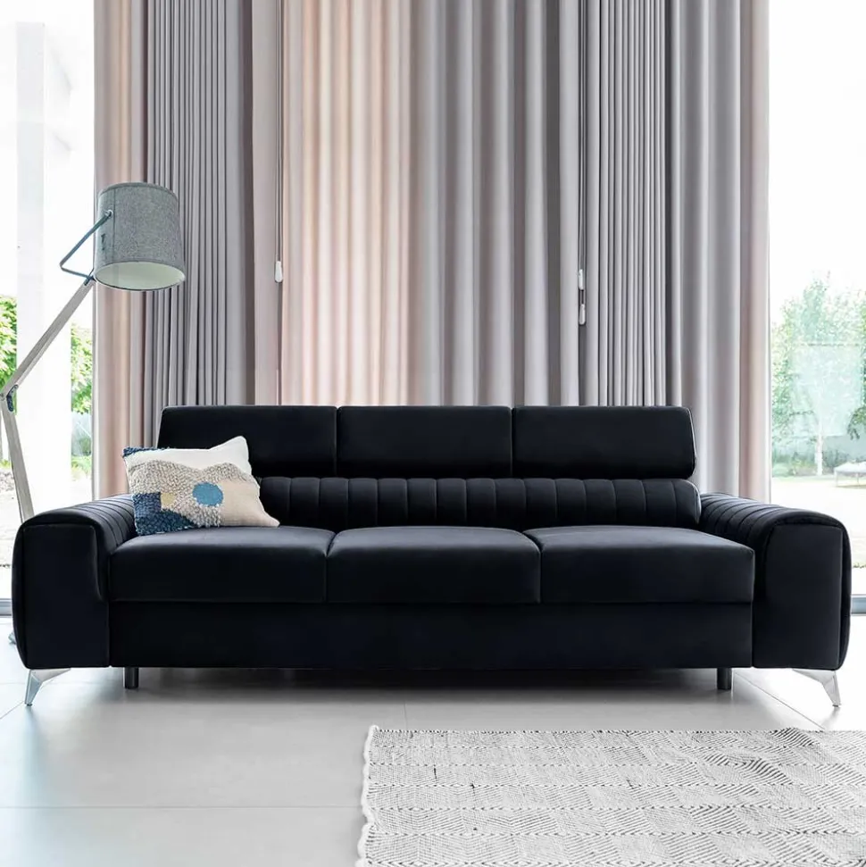 Design-Schlafsofa in Blauschwarz Samt - Harvests