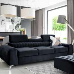 Design-Schlafsofa in Blauschwarz Samt - Harvests