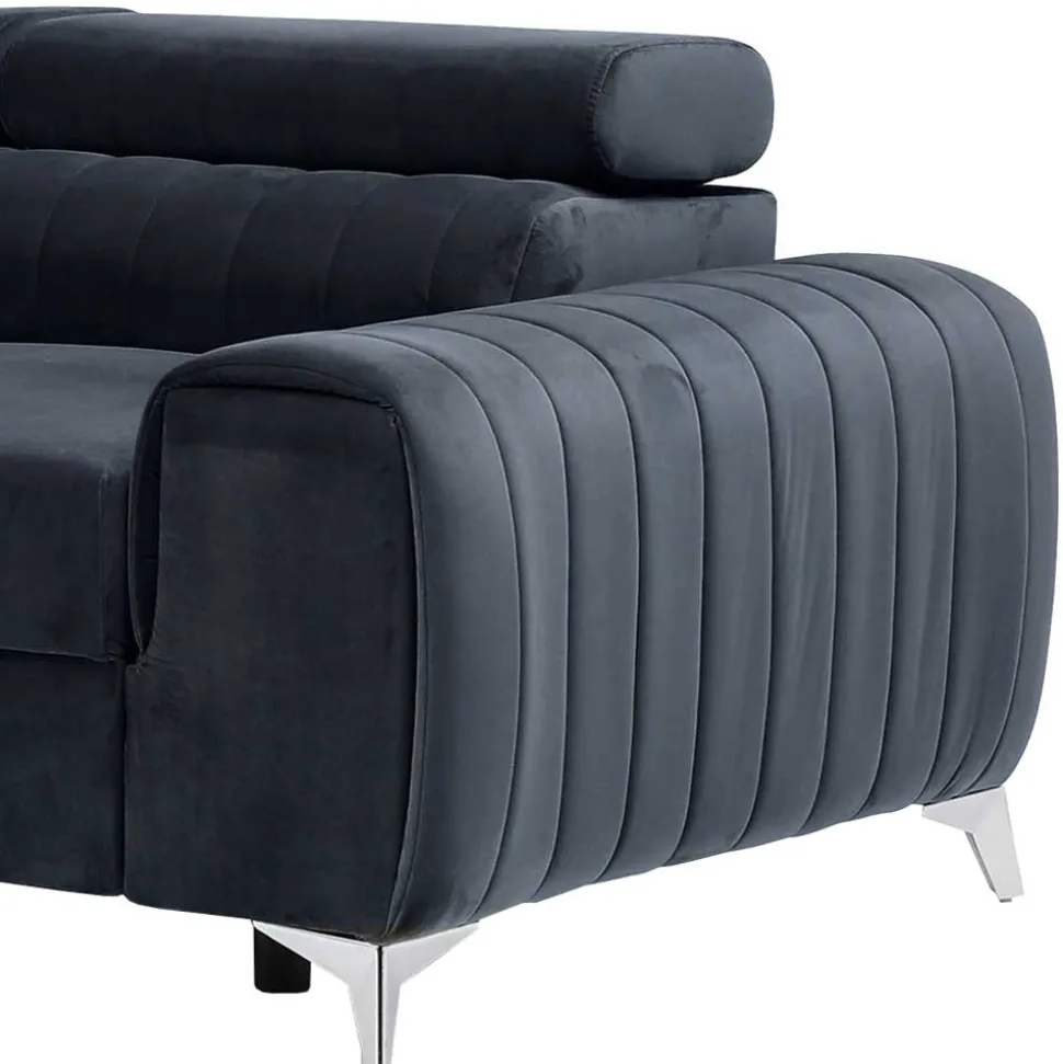 Design-Schlafsofa in Blauschwarz Samt - Harvests