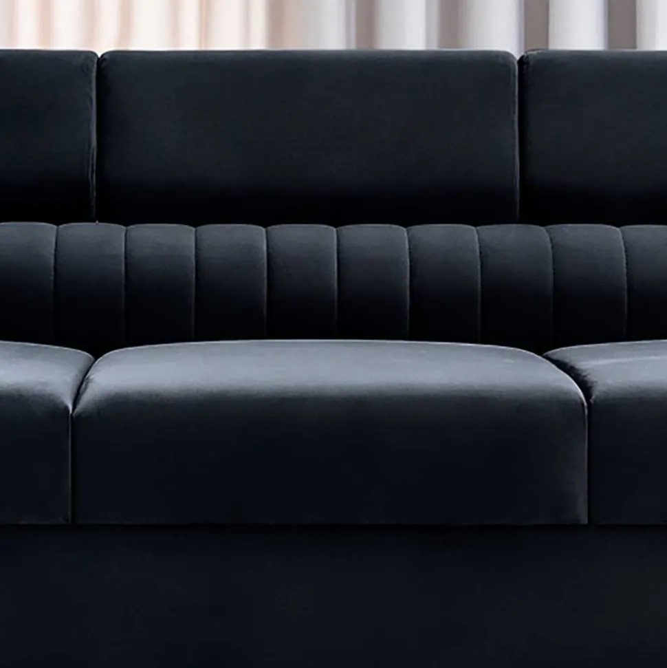 Design-Schlafsofa in Blauschwarz Samt - Harvests