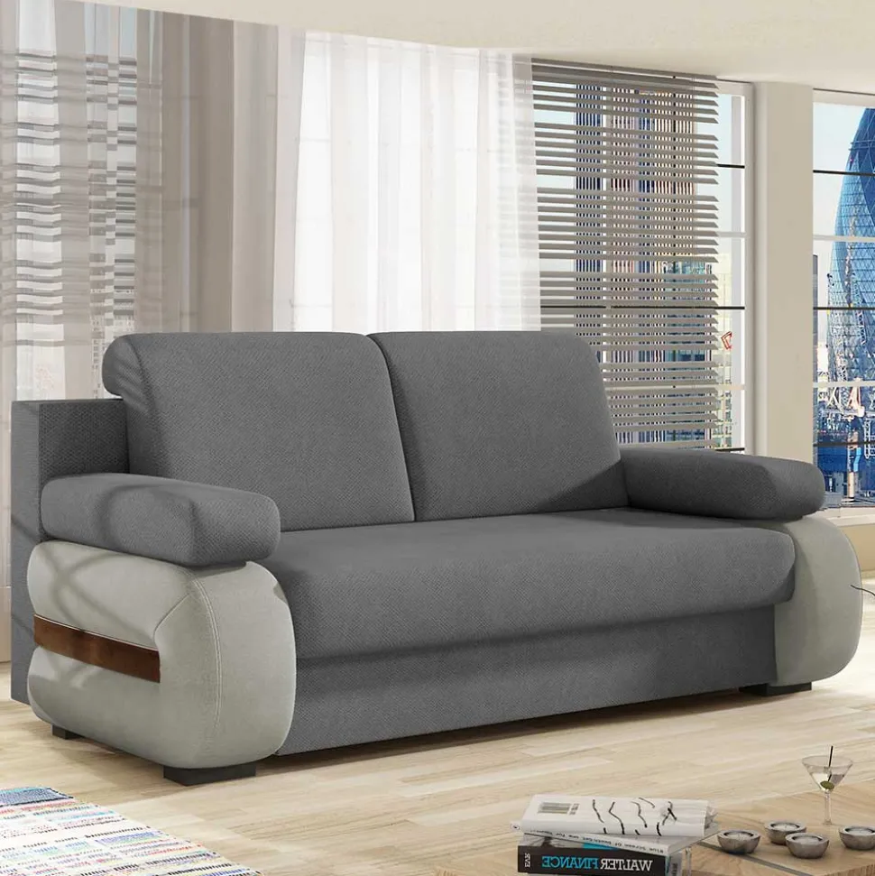 Design-Schlafsofa in Grau und Hellgrau - Blascina