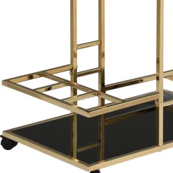 Design-Servierwagen in Schwarz Glas - Ranieros