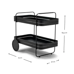 Design-Servierwagen in Taupe - Gicanta