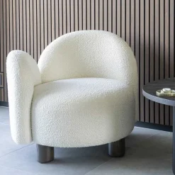 Designsessel mit einer Armlehne in Weiß Boucle - Cisterna