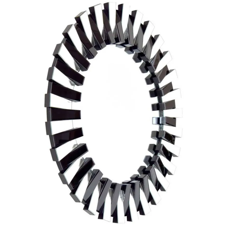 Designspiegel in Silber und Schwarz - Yarah