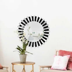 Designspiegel in Silber und Schwarz - Yarah