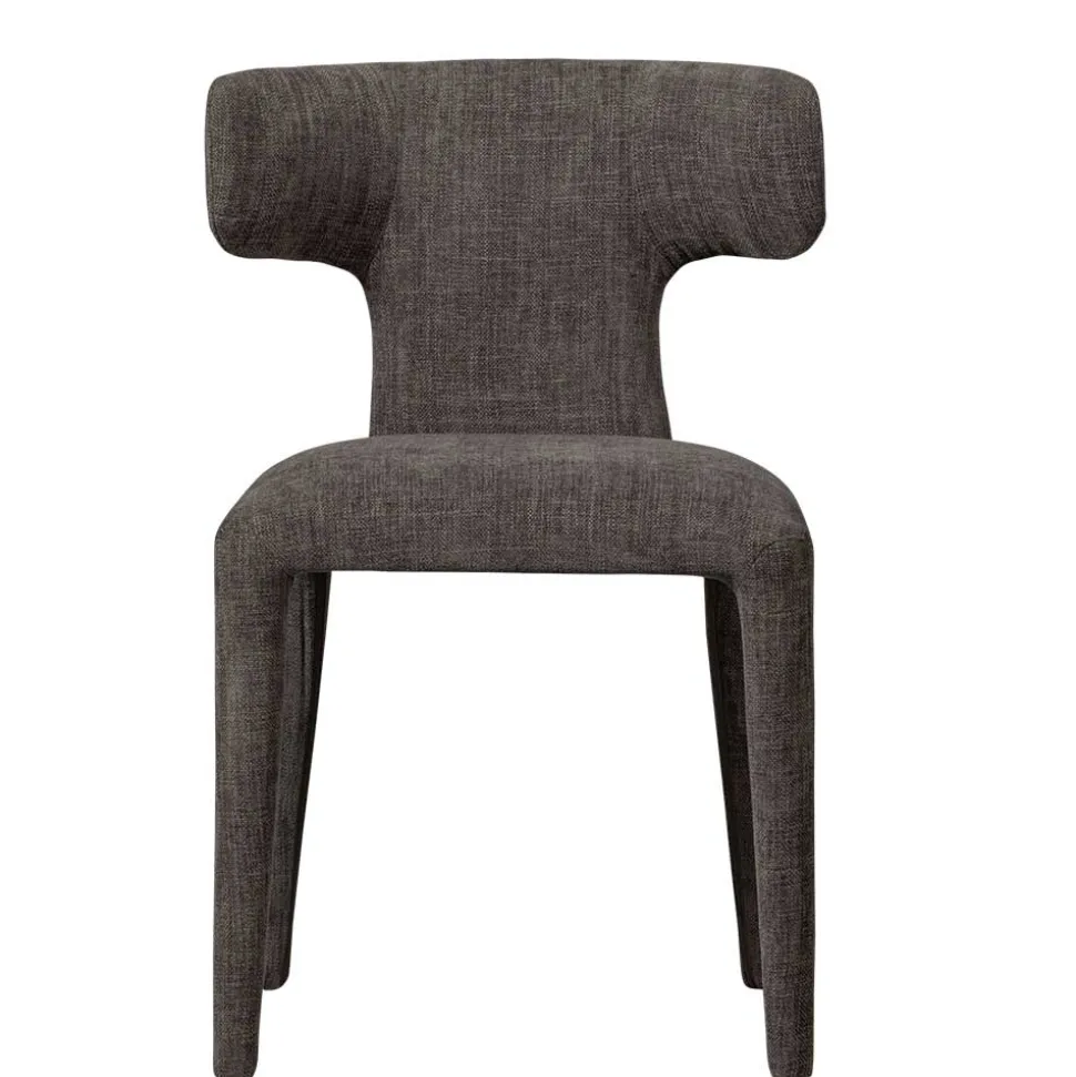 Designstühle in Dunkelbraun Stoff - Mestecan (2er Set)