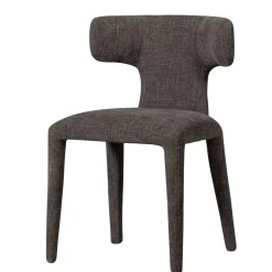 Designstühle in Dunkelbraun Stoff - Mestecan (2er Set)