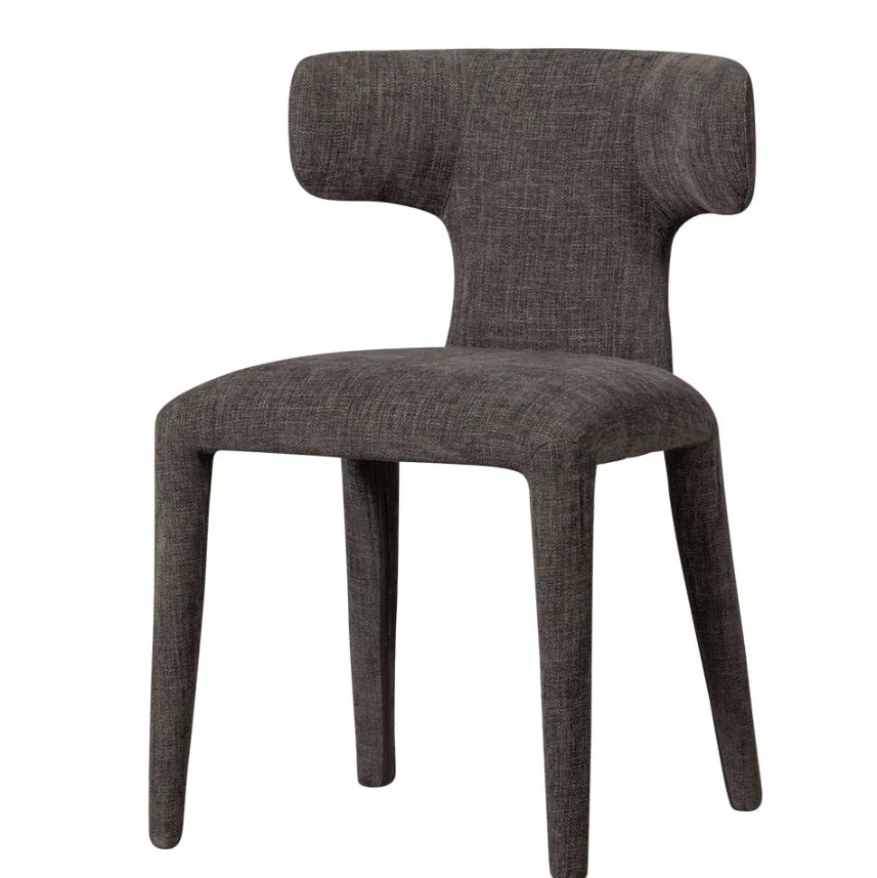 Designstühle in Dunkelbraun Stoff - Mestecan (2er Set)