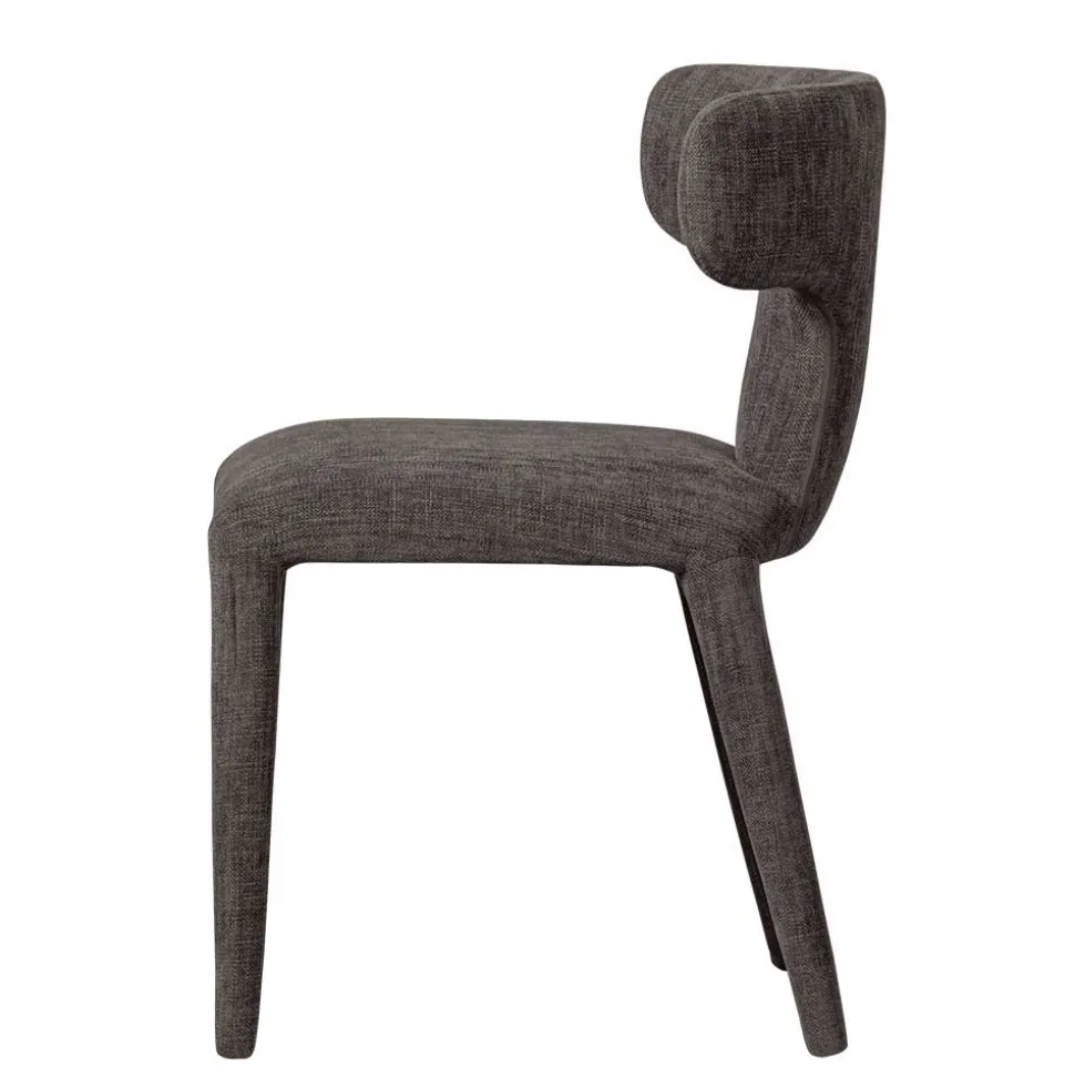 Designstühle in Dunkelbraun Stoff - Mestecan (2er Set)