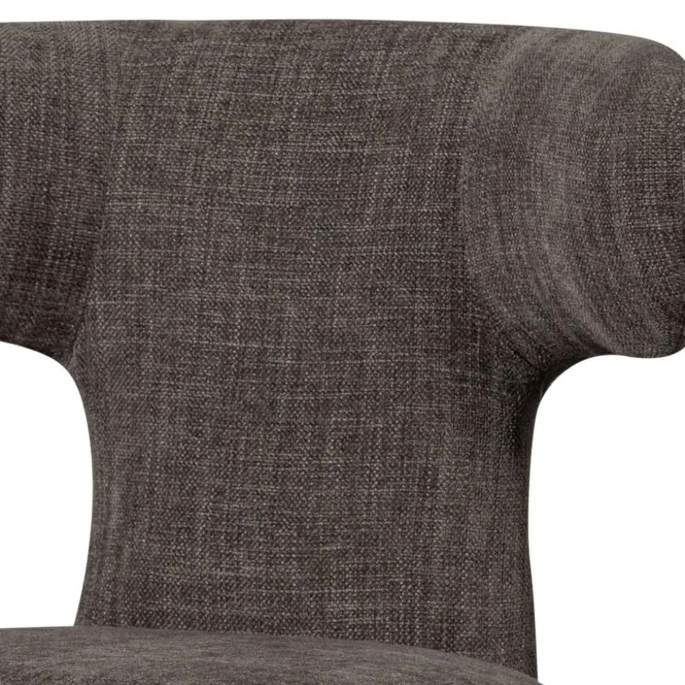 Designstühle in Dunkelbraun Stoff - Mestecan (2er Set)