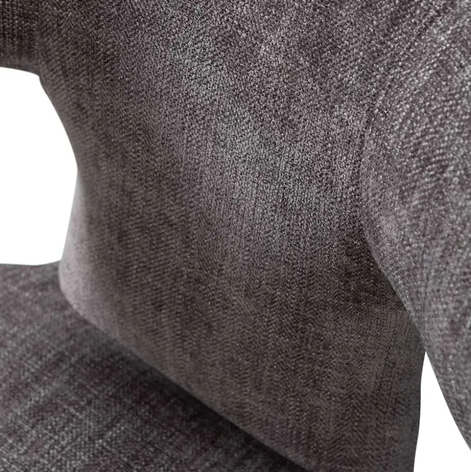 Designstühle in Dunkelbraun Stoff - Mestecan (2er Set)