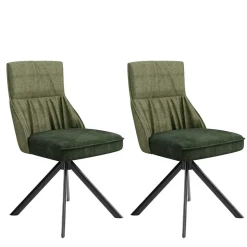 Designstuhl in Grün Material Mix - Hollabrunn (2er Set)