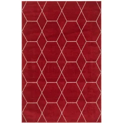 Designteppich in Rot und Creme - Kermita