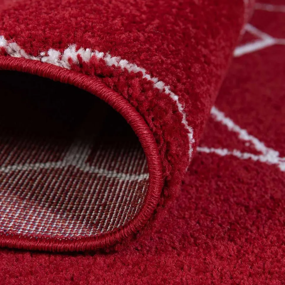 Designteppich in Rot und Creme - Kermita