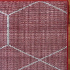 Designteppich in Rot und Creme - Kermita