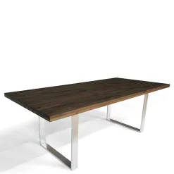 Designtisch aus Nussbaum Holz & Edelstahl - Yocha