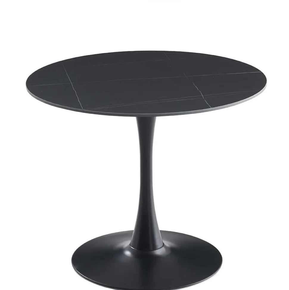 Designtisch aus Sinterstein mit Trompetenfuß - Memphis