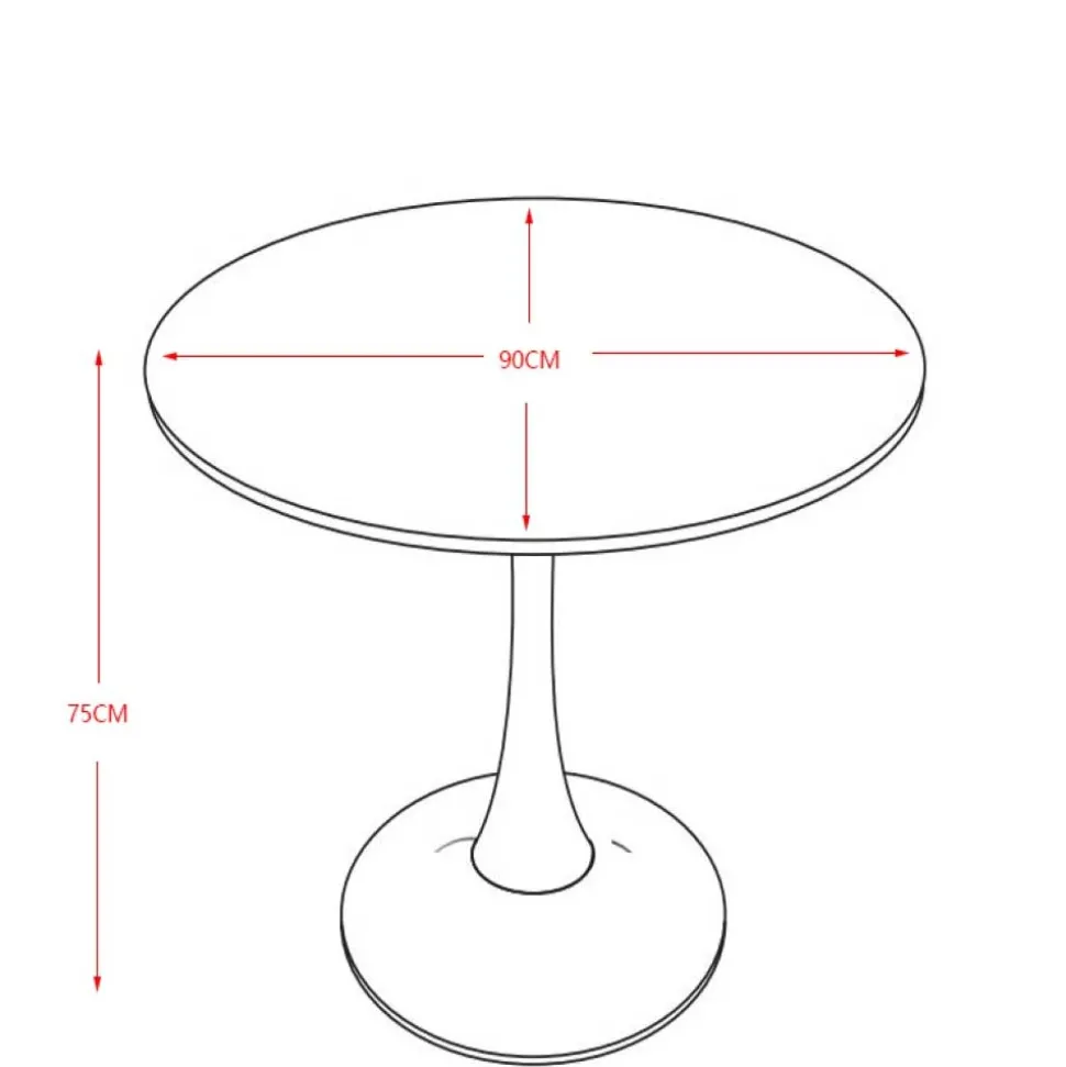 Designtisch aus Sinterstein mit Trompetenfuß - Memphis