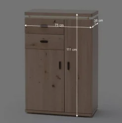 Dielen Einrichtung in Eiche Bianco - Arkadiuz (fünfteilig)