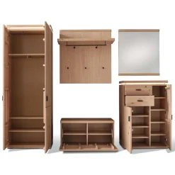 Dielen Einrichtung in Eiche Bianco - Arkadiuz (fünfteilig)