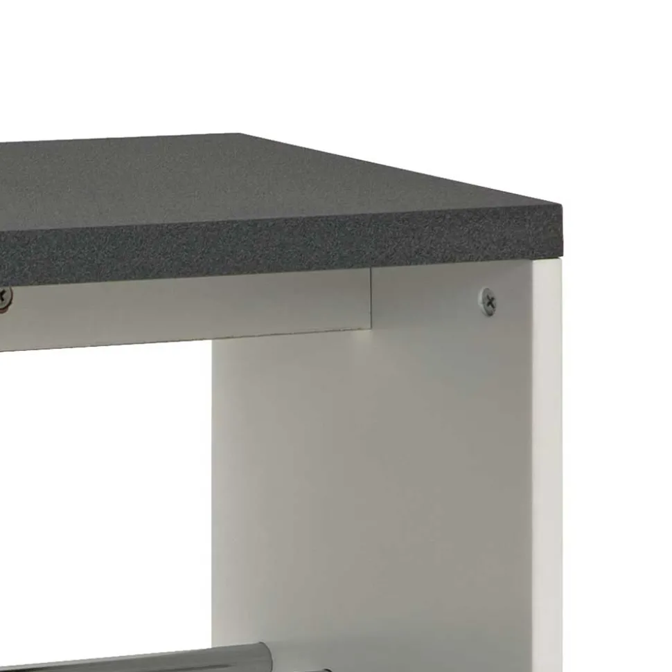 Dielenbank Curelino in Weiß Grau