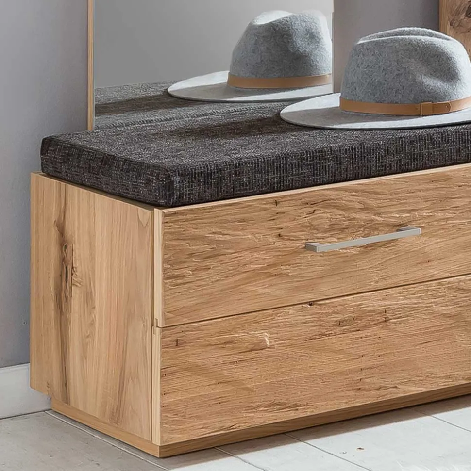 Dielenbank mit 2 Klappen Macusos mit Balkeneiche Furnier