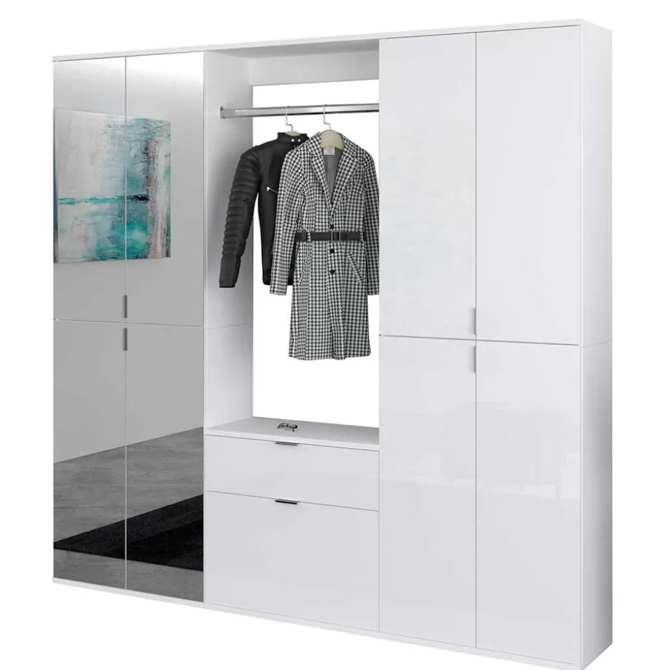 Dieleneinrichtung Möbel Block in Weiß HG - Ejulia (dreiteilig)