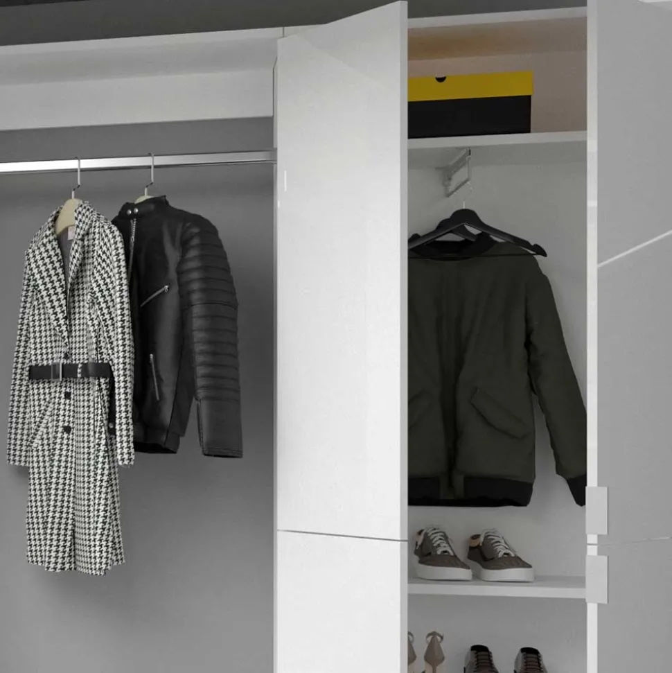 Dieleneinrichtung Möbel Block in Weiß HG - Ejulia (dreiteilig)