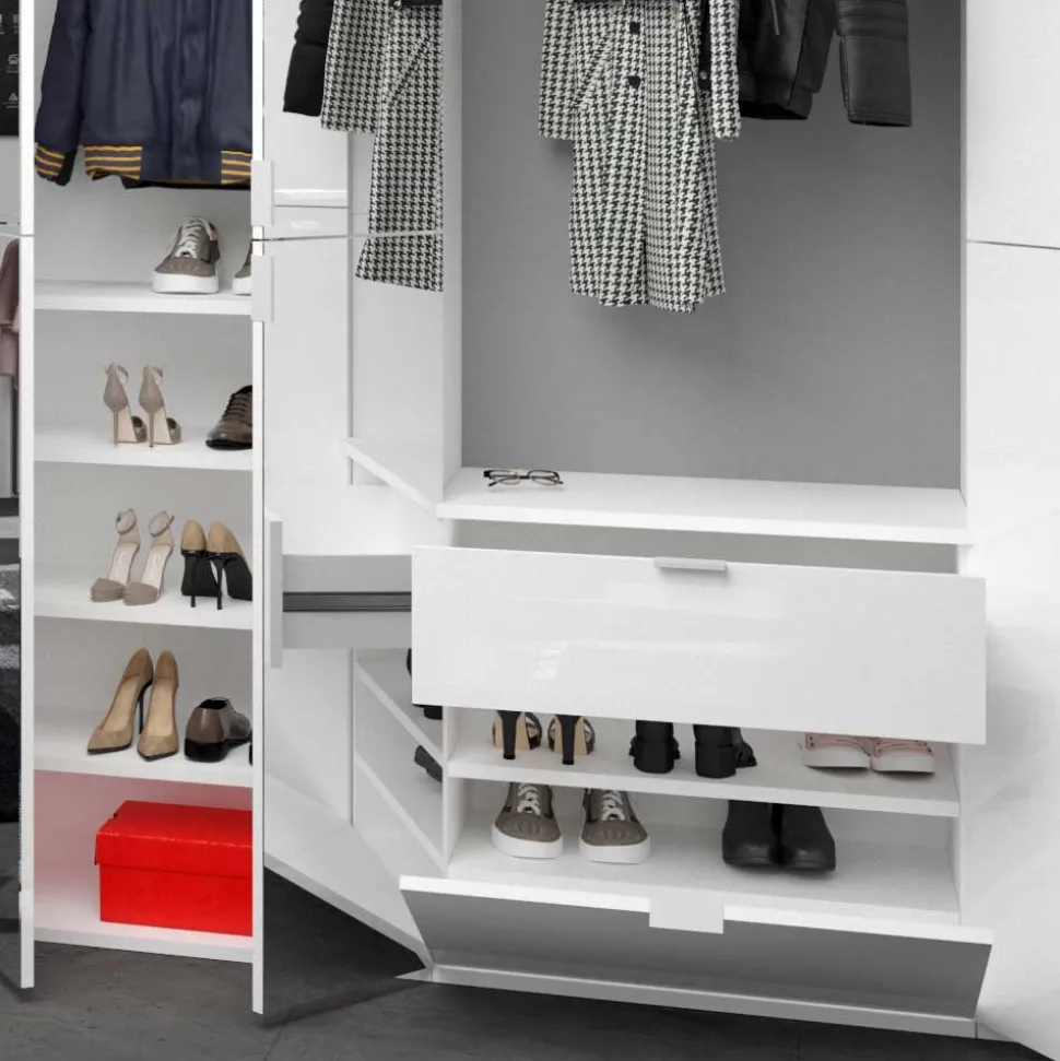 Dieleneinrichtung Möbel Block in Weiß HG - Ejulia (dreiteilig)